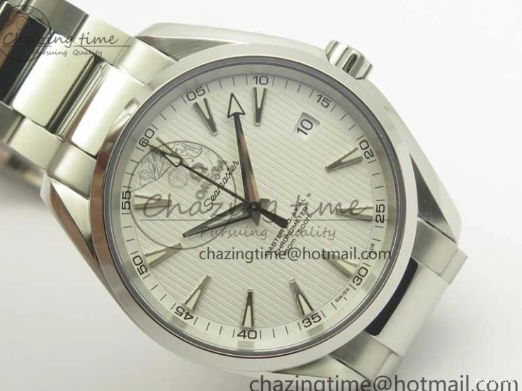 0307 Aqua Terra 150M SS VSF 1:1 Best Edition White Textured Dial Silver Markers on SS Bracelet A8500 Super Clone Chic 8041